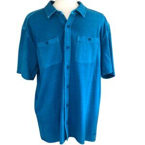 VRST Blue Cotton Short Sleeve Button Up Shirt Men’s Large NWOT